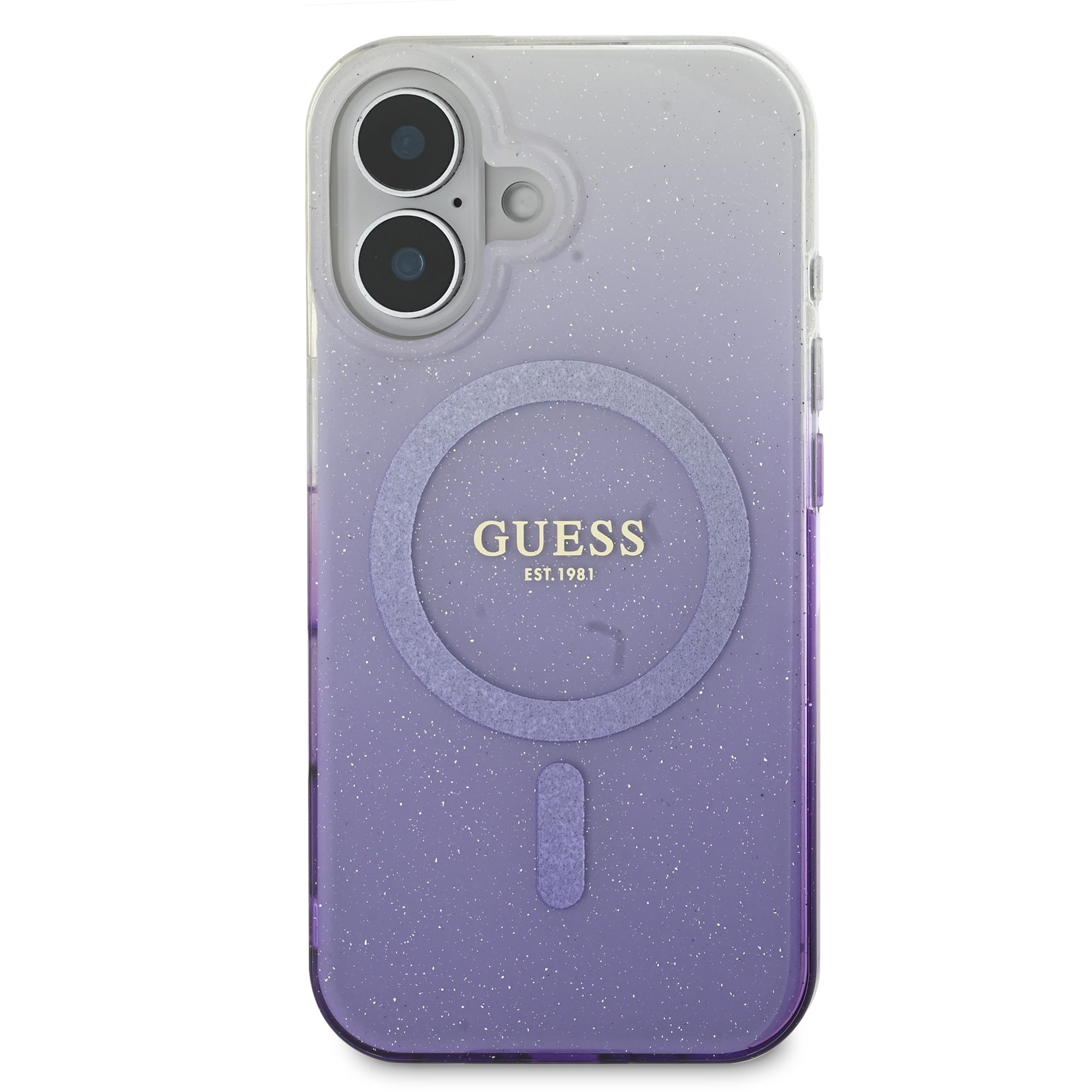 Guess Magsafe “Glitter Gradient” Hard Case Θήκη προστασίας από σκληρό πλαστικό – iPhone 16 (Μωβ – GUHMP16SHGRCELU)