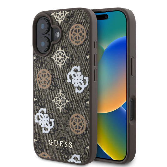 Guess Magsafe “Peony On 4G Background Collection” Hard Case Θήκη Προστασίας Από Σκληρό Πλαστικό – Iphone 16 (Καφέ  – Guhmp16Sp4Pwpw) – Θήκη για κινητό από το PhoneBazaar.gr