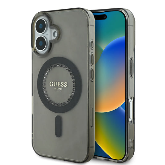 Guess Magsafe “Rhinestones” Hard Case Θήκη Προστασίας Από Σκληρό Πλαστικό – Iphone 16 (Μαύρο – Guhmp16Spftdtek) – Θήκη για κινητό από το PhoneBazaar.gr