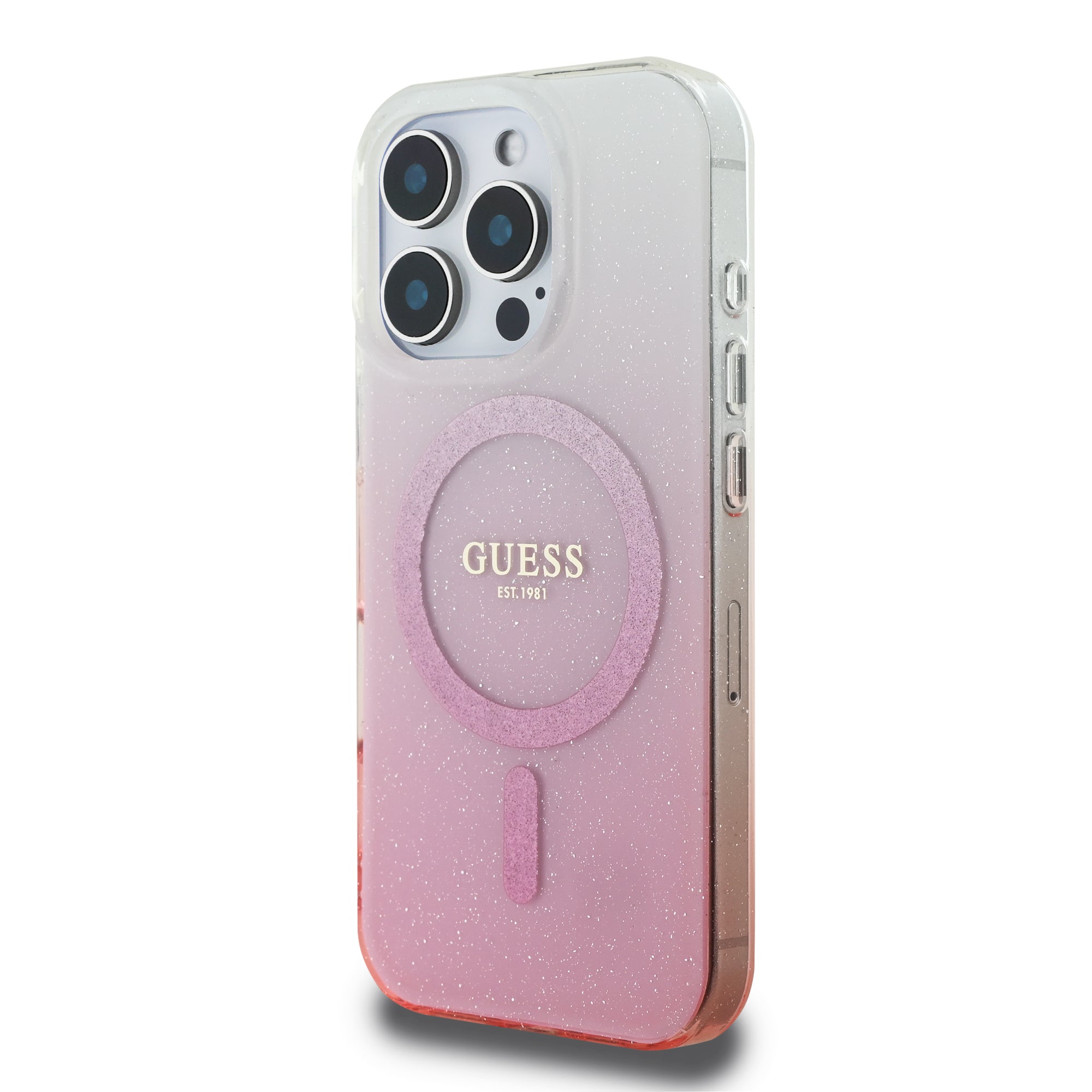 Guess Magsafe “Glitter Gradient” Hard Case Θήκη προστασίας από σκληρό πλαστικό – iPhone 16 Pro Max (Ροζ – GUHMP16XHGRCELP)
