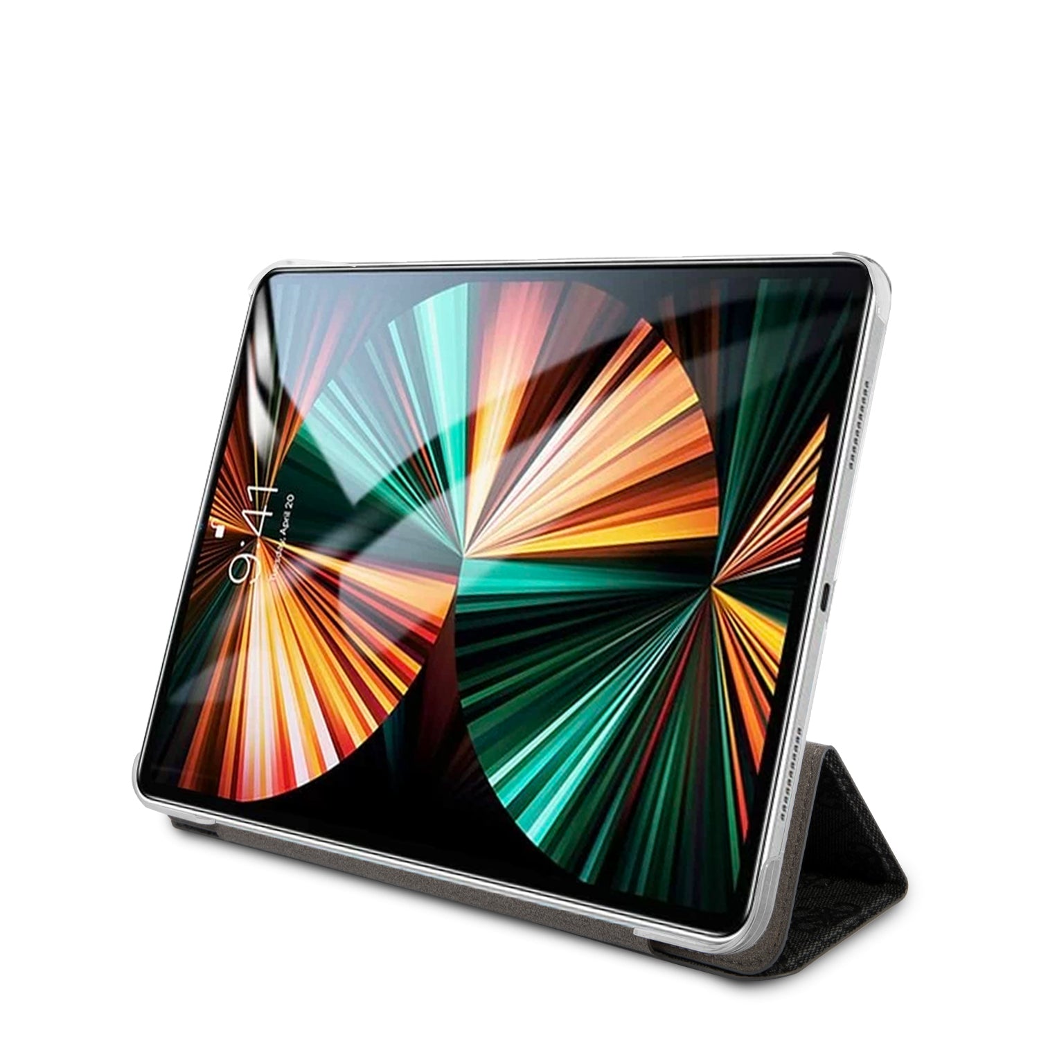 Guess 4G Logo Saffiano Collection Book Cover Θήκη κατάλληλη για Apple iPad Pro 2021 12,9" (Space Grey - GUIC12G4GFGR)