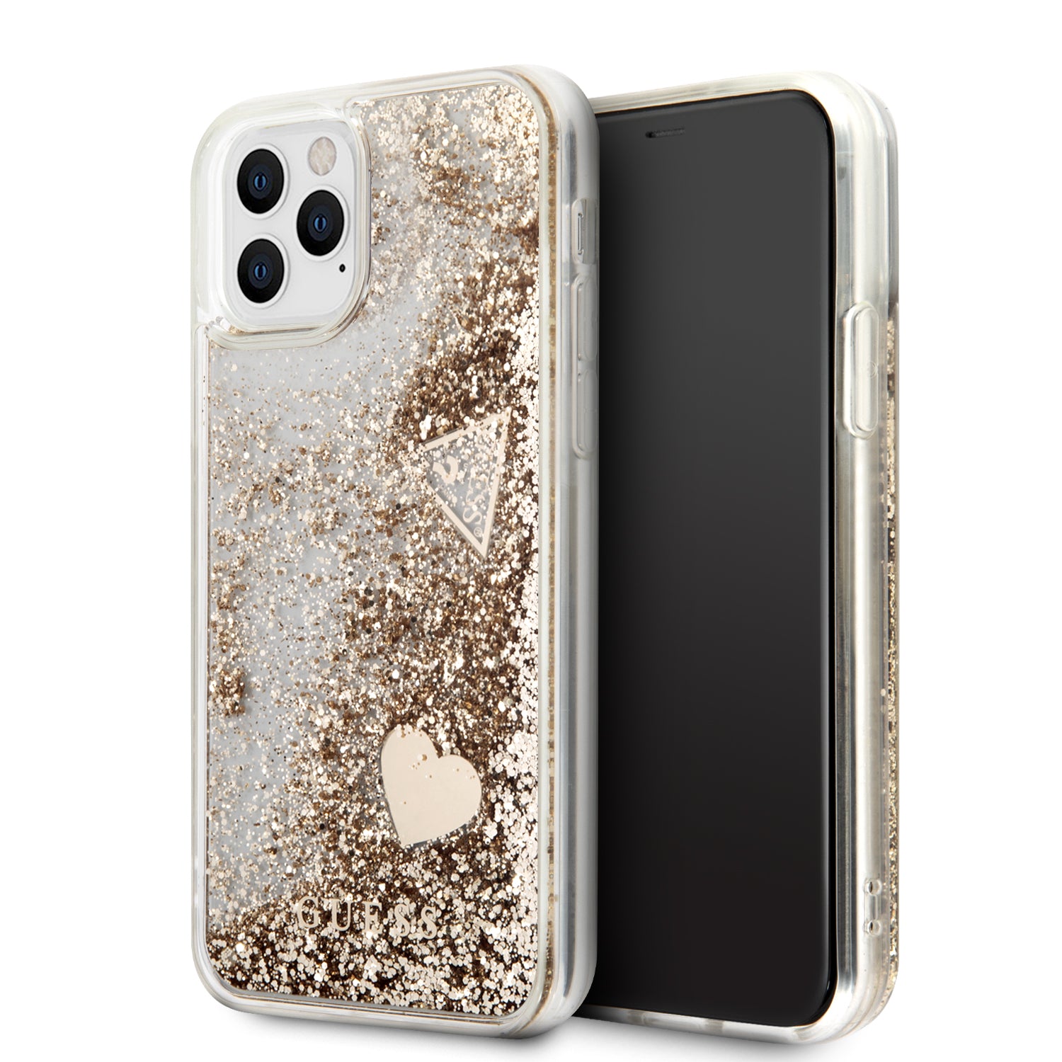 Guess “4G  Logo Collection” Θηκη Προστασιας – Iphone 11 Pro (Clear/Glitter Gold) – Θήκη για κινητό από το PhoneBazaar.gr