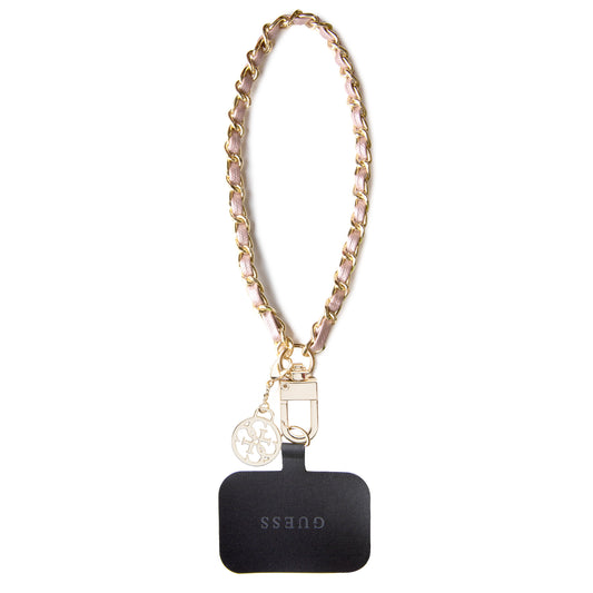 Guess "4G Logo" Hand Saffiano / Chain Strap Universal Αλυσίδα Κινητού Συμβατή Με Κάθε Τύπο Θήκης (Ροζ / Χρυσή – Guouchsamc4P) – Θήκη για κινητό από το PhoneBazaar.gr