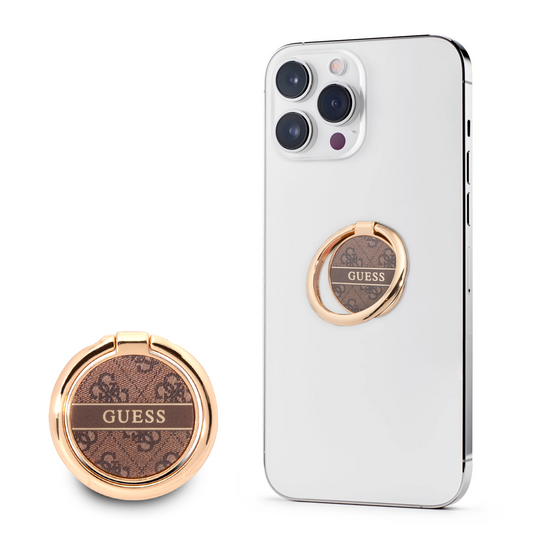 Guess 4G Ring Stand Μοντέρνο Pop Holder Για Smartphone Σε Καφέ/Χρυσό – Θήκη για κινητό από το PhoneBazaar.gr