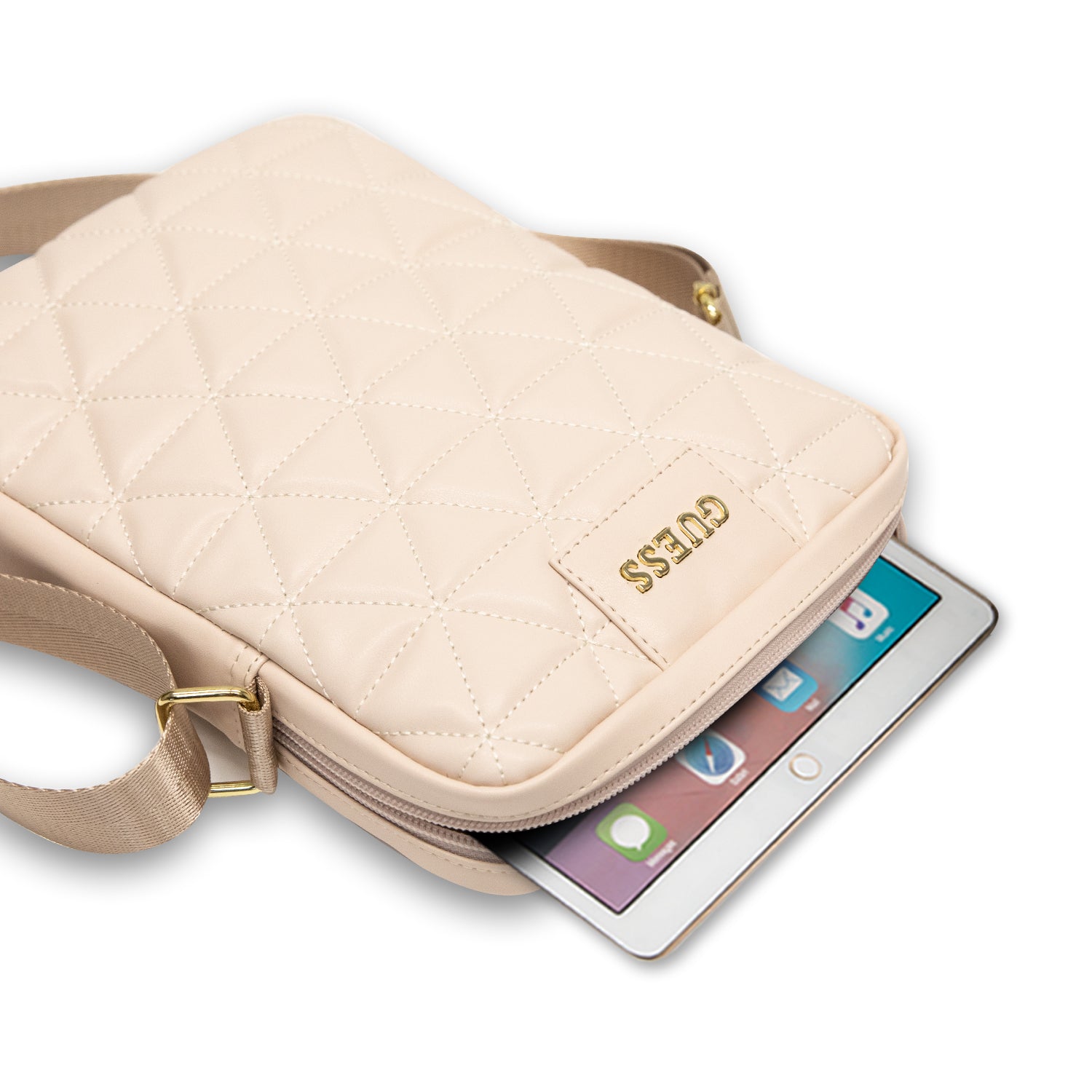 Guess Quilted Tablet Bag Τσαντάκι από δερματίνη κατάλληλο για tablet/smartphone εως 10" (Pink - GUTB10QLPK)