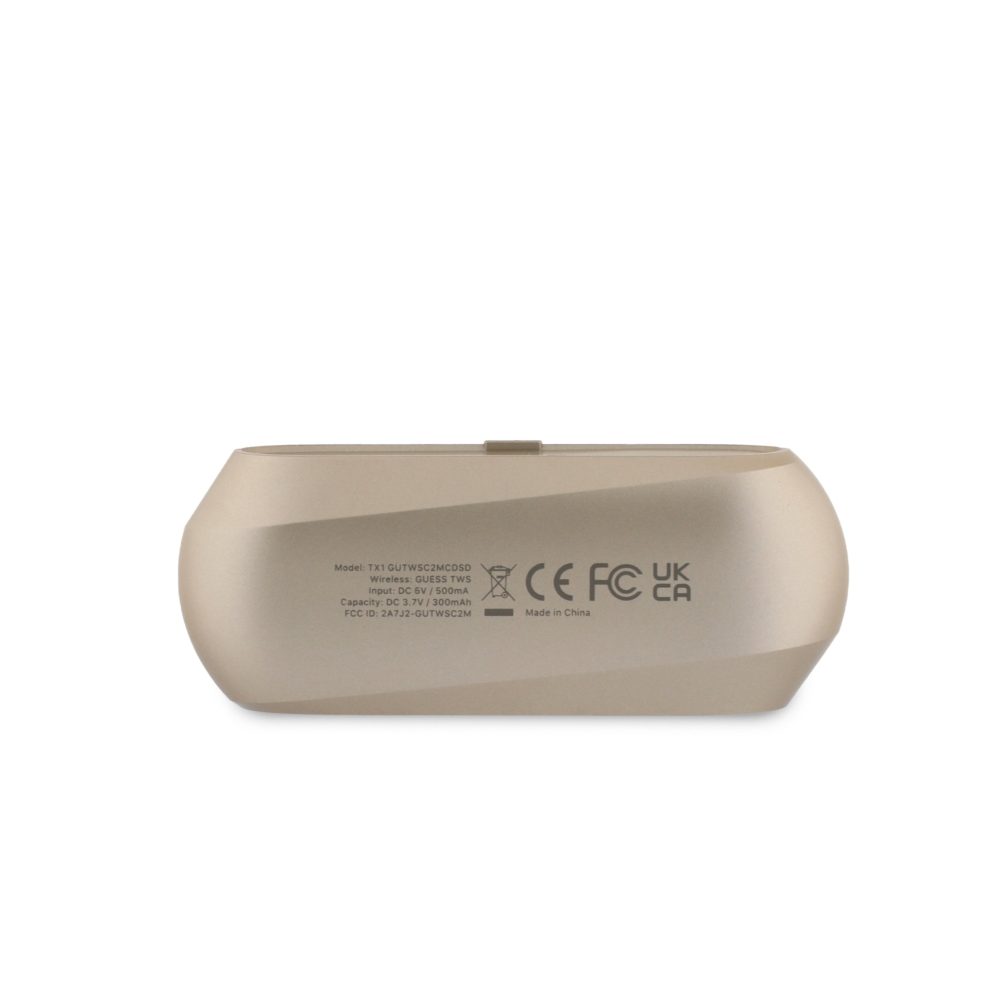 Guess Elongated Metallic Classic Printed Logo True Wireless ENC Earphones (Gold - GUTWSC2MCDSD)