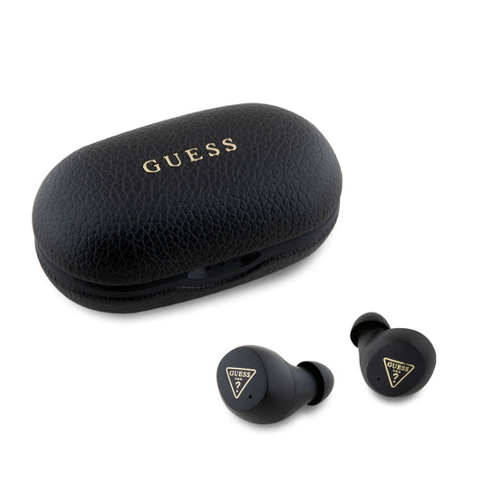 Guess Grained Printed Classic Logo True Wireless Enc Earphones (Black - Gutwspgtspsk) – Θήκη για κινητό από το PhoneBazaar.gr