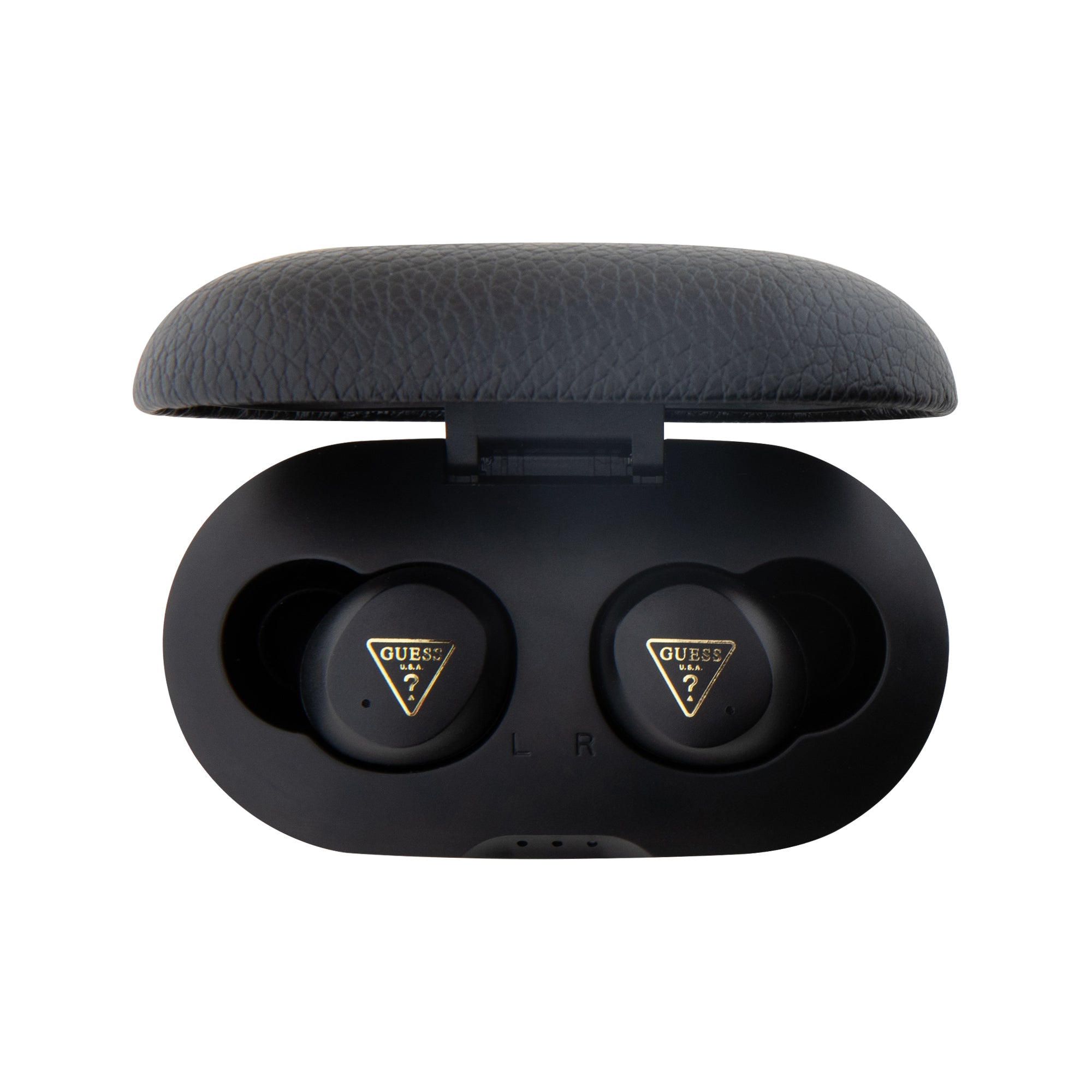 Guess Grained Printed Classic Logo True Wireless ENC Earphones (Black - GUTWSPGTSPSK)