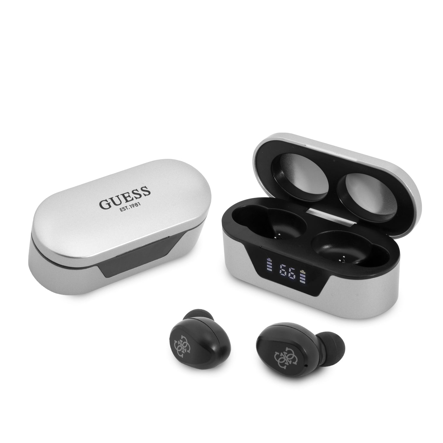 Guess Bluetooth Stereo Headset 5.0 True Wireless Ασύρματα Ακουστικά & Θήκη Φόρτισης (Silver - Gutwst31Eg) – Θήκη για κινητό από το PhoneBazaar.gr