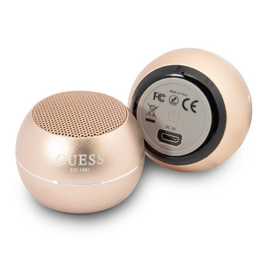 Guess Mini Φορητό Αλουμινένιο Ηχείο Bluetooth 3W Με 4 Ώρες Αυτονομία (Χρυσό) – Θήκη για κινητό από το PhoneBazaar.gr