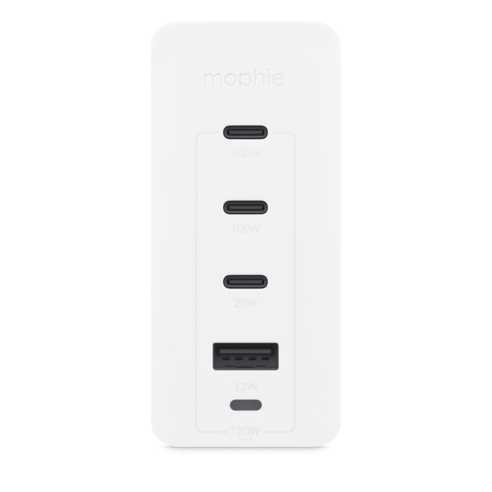 Mophie Speedport 120W 3xUSB-C PD 1xUSB-A GaN Fast Wall Charger Οικιακός φορτιστής 4 θυρών ταχείας φόρτισης ισχύος 120W (λευκός) (409909309)
