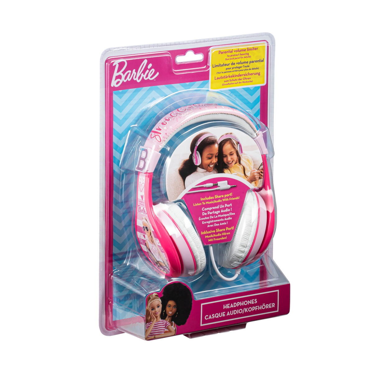eKids Barbie Ενσύρματα Ακουστικά με ασφαλή μέγιστη ένταση ήχου για παιδιά και εφήβους (BE-140) (Λευκό/Ροζ)