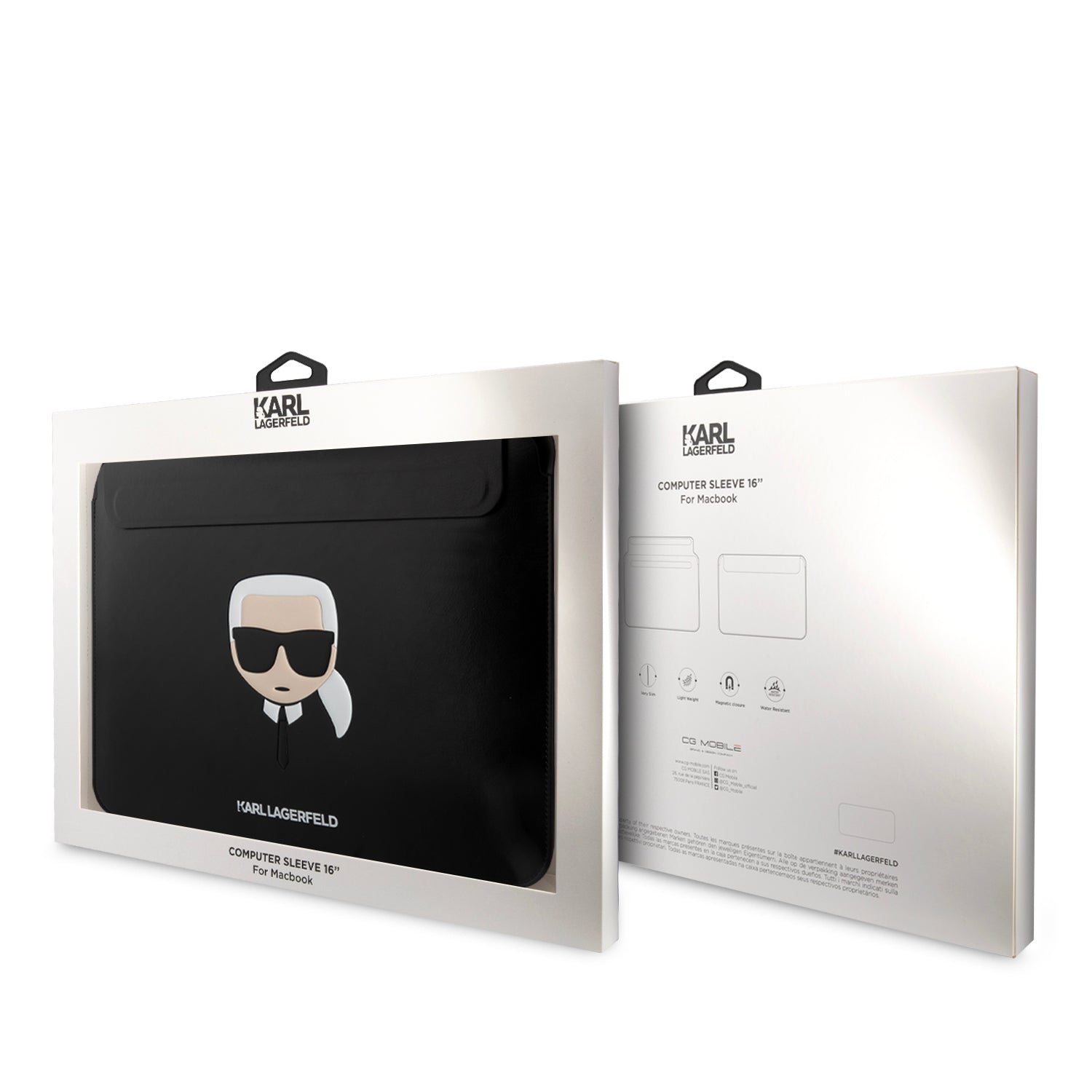 Karl Lagerfeld Ikonik Collection Computer Sleeve Θήκη κατάλληλη για MacBook / Laptop 16" (Μαύρο - KLCS16KHBK)