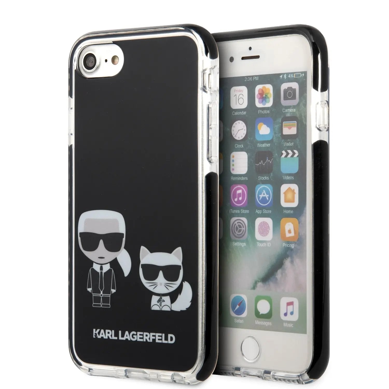 Karl Lagerfeld Ikonik Case “Karl & Choupette” Θήκη προστασίας από σκληρό πλαστικό – iPhone 7/8/SE (Μαύρο – KLHCI8TPEKCK) – PhoneBazaar