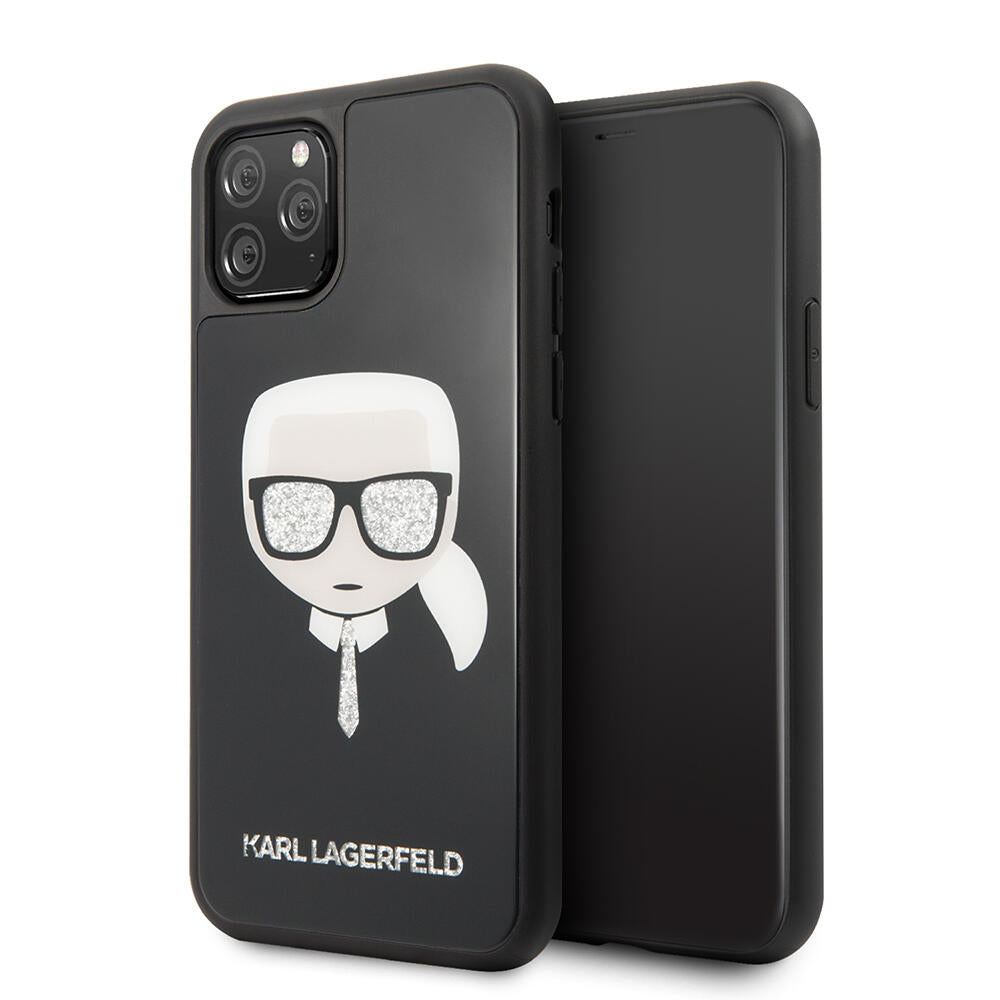 Karl Lagerfeld Double Layer Glitter Hard Case Karl'S Head Θήκη Προστασίας Από Σιλικόνη – Apple Iphone 11 Pro (Μαύρο) – Θήκη για κινητό από το PhoneBazaar.gr