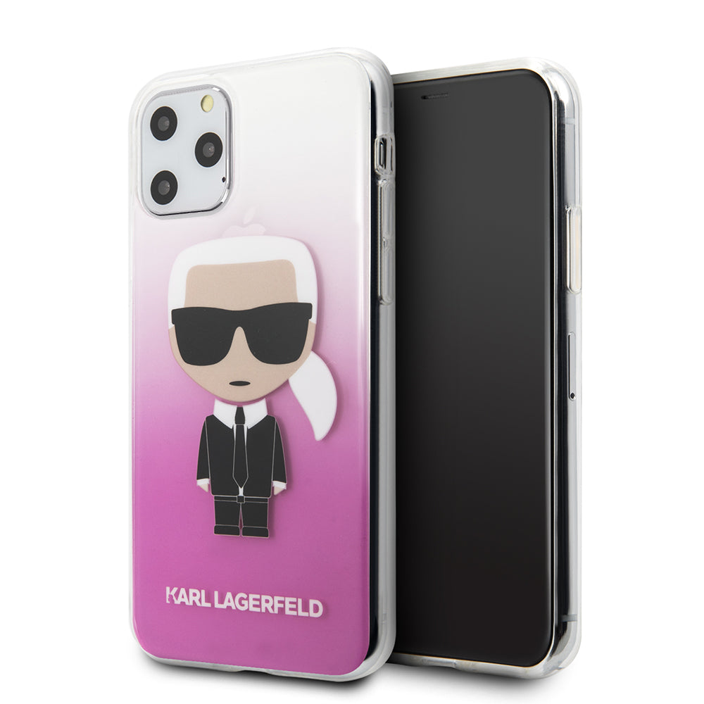 Karl Lagerfeld Ikonik Gradient Transparent Case Θήκη Προστασίας Από Σιλικόνη – Iphone 11 Pro (Clear / Gradient Pink) – Θήκη για κινητό από το PhoneBazaar.gr