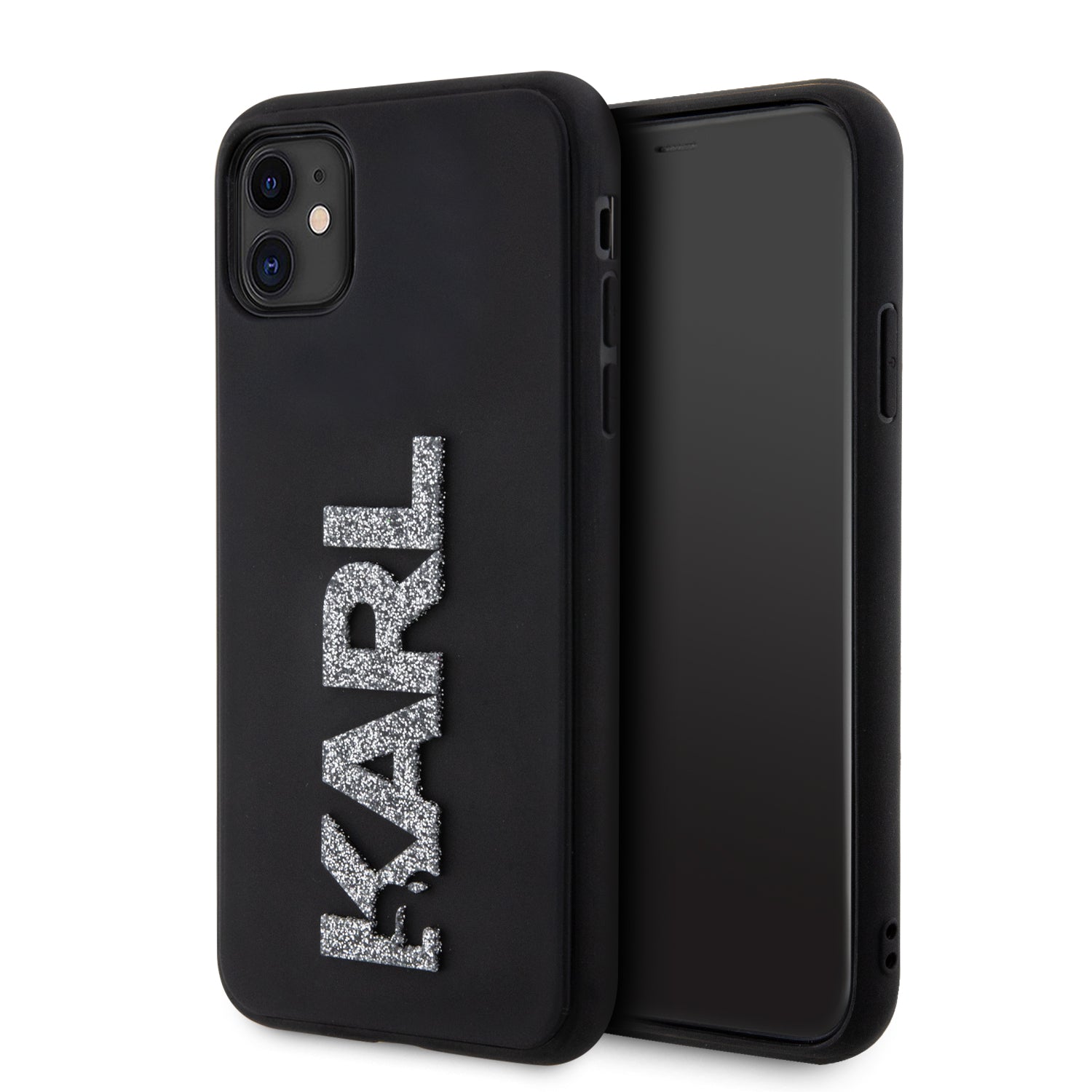 Karl Lagerfeld “Karl 3D Logo Glitter Cover” Hard Case Θήκη Προστασίας Από Σιλικόνη – Iphone 11 (Glitter / Black – Klhcn613Dmbkck) – Θήκη για κινητό από το PhoneBazaar.gr