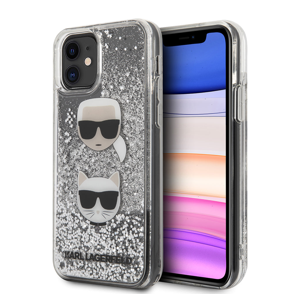 Karl Lagerfeld Liquid Glitter Case 2 Heads Θήκη Προστασίας – Iphone 11 (Black/Glitter Silver – Klhcn61Kcglsl) – Θήκη για κινητό από το PhoneBazaar.gr