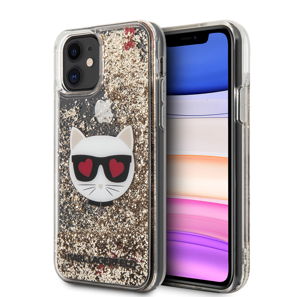 Karl Lagerfeld Liquid Glitter Case Choupette'S Heads Θήκη Προστασίας – Iphone 11 (Black/Glitter Gold) – Θήκη για κινητό από το PhoneBazaar.gr