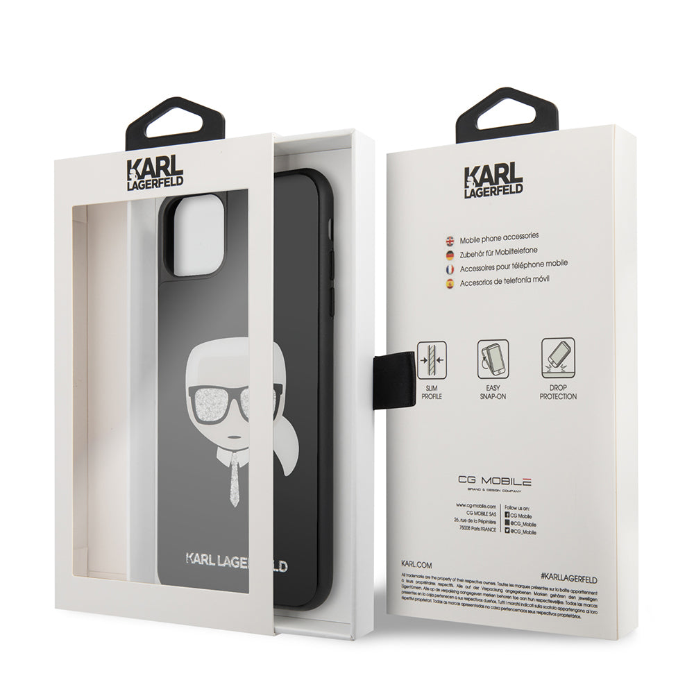 Karl Lagerfeld "Glitter Head" Double Layer Hard Case Θήκη προστασίας – iPhone 11 Pro Max (Black – KLHCN65DLHBK)