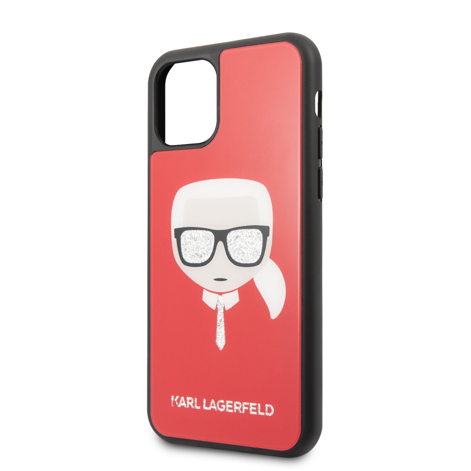 Karl Lagerfeld "Glitter Head" Double Layer Hard Case Θήκη προστασίας –  iPhone 11 Pro Max (Red – KLHCN65DLHRE)