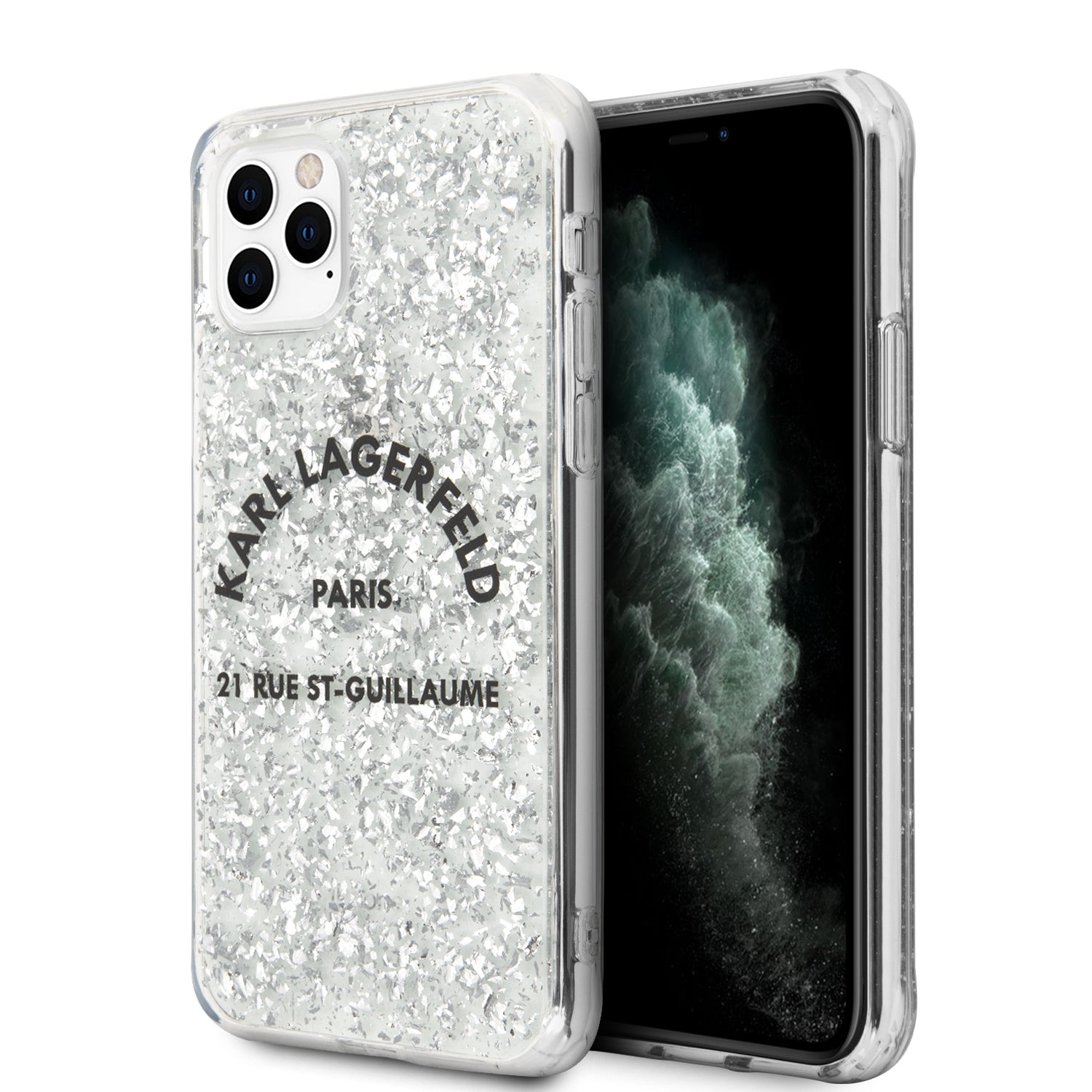 Karl Lagerfeld “St.Guillaume Logo Collection” Glitter Flakes Cover Θήκη Προστασίας Από Σιλικόνη – Iphone 11 Pro Max (Klhcn65Trfgsl) – Θήκη για κινητό από το PhoneBazaar.gr