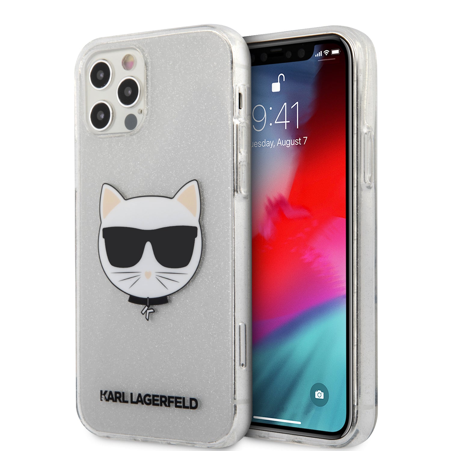 Karl Lagerfeld Full Glitter Case Choupette'S Head Θήκη Προστασίας Από Σιλικόνη – Iphone 12 Pro Max (Glitter Silver) – Θήκη για κινητό από το PhoneBazaar.gr