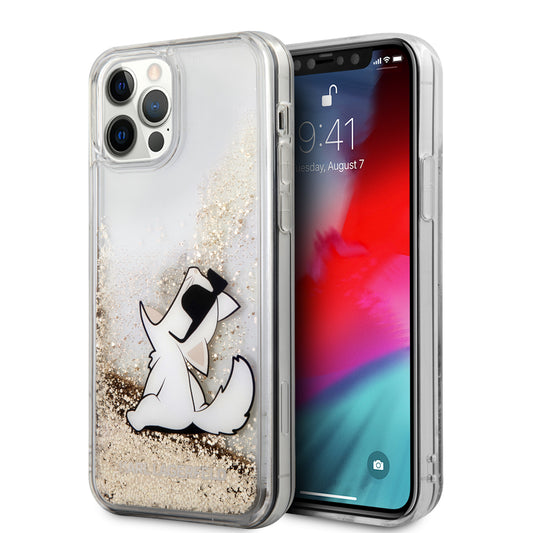 Karl Lagerfeld "Choupette Fun" Hard Case Θήκη Προστασίας Από Σιλικόνη – Iphone 12 Pro Max (Clear/Glitter Gold) – Θήκη για κινητό από το PhoneBazaar.gr