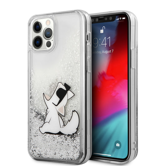 Karl Lagerfeld "Choupette Fun" Hard Case Θήκη Προστασίας Από Σιλικόνη – Iphone 12 Pro Max (Clear/Glitter Silver) – Θήκη για κινητό από το PhoneBazaar.gr