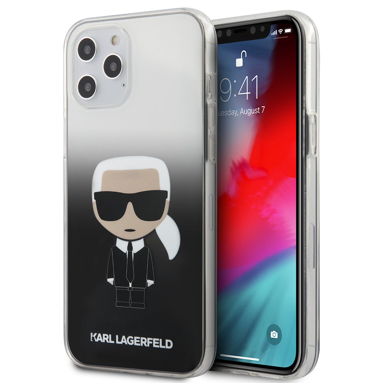 Karl Lagerfeld Ikonik Gradient Transparent Case Karl'S Head Θήκη Προστασίας Από Σιλικόνη – Iphone 12 Pro Max (Clear / Gradient Black) – Θήκη για κινητό από το PhoneBazaar.gr
