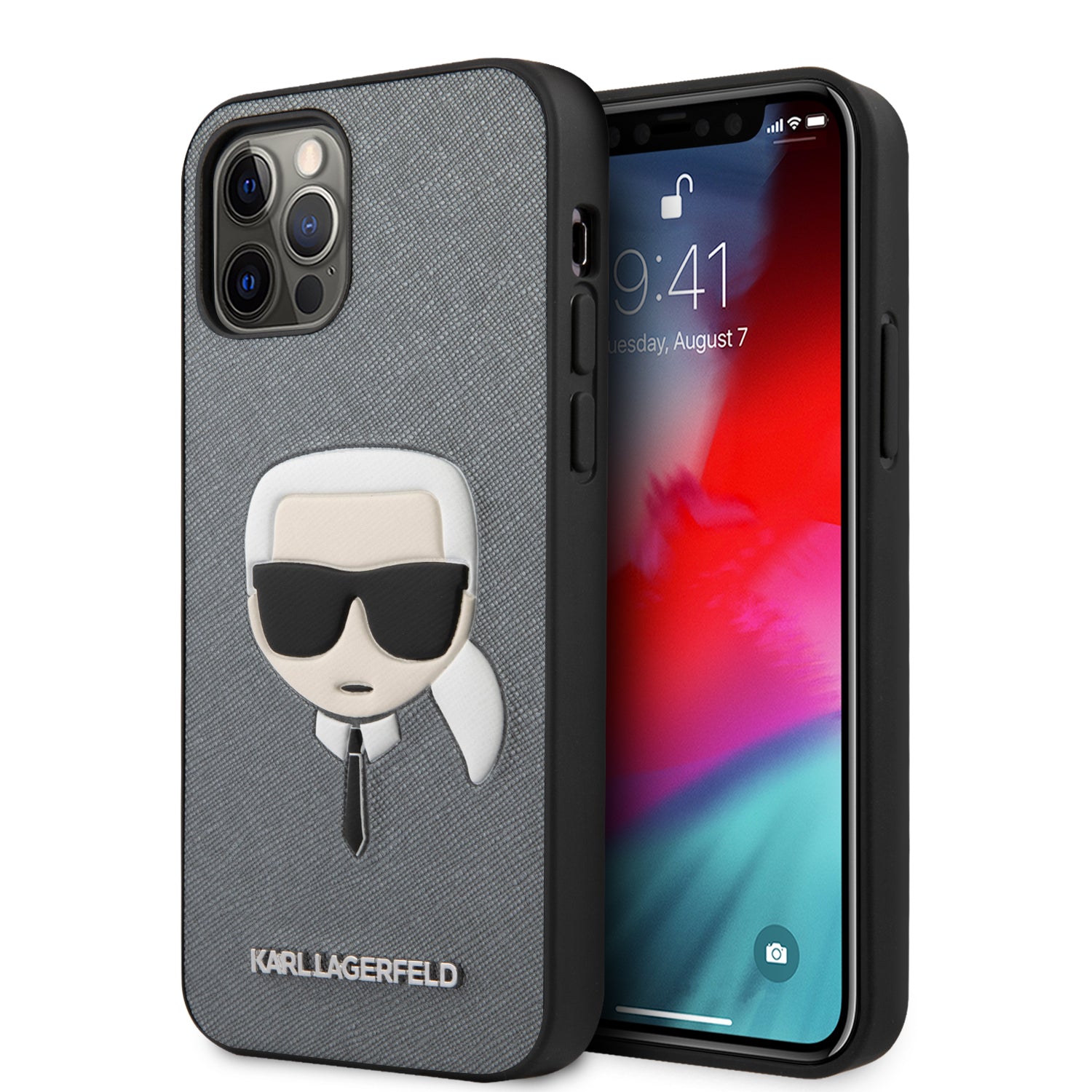 Karl Lagerfeld "Karl'S Head" Saffiano Hard Case Θήκη Προστασίας Από Δερματίνη – Iphone 12 / 12 Pro (Silver – Klhcp12Msakhsl) – Θήκη για κινητό από το PhoneBazaar.gr