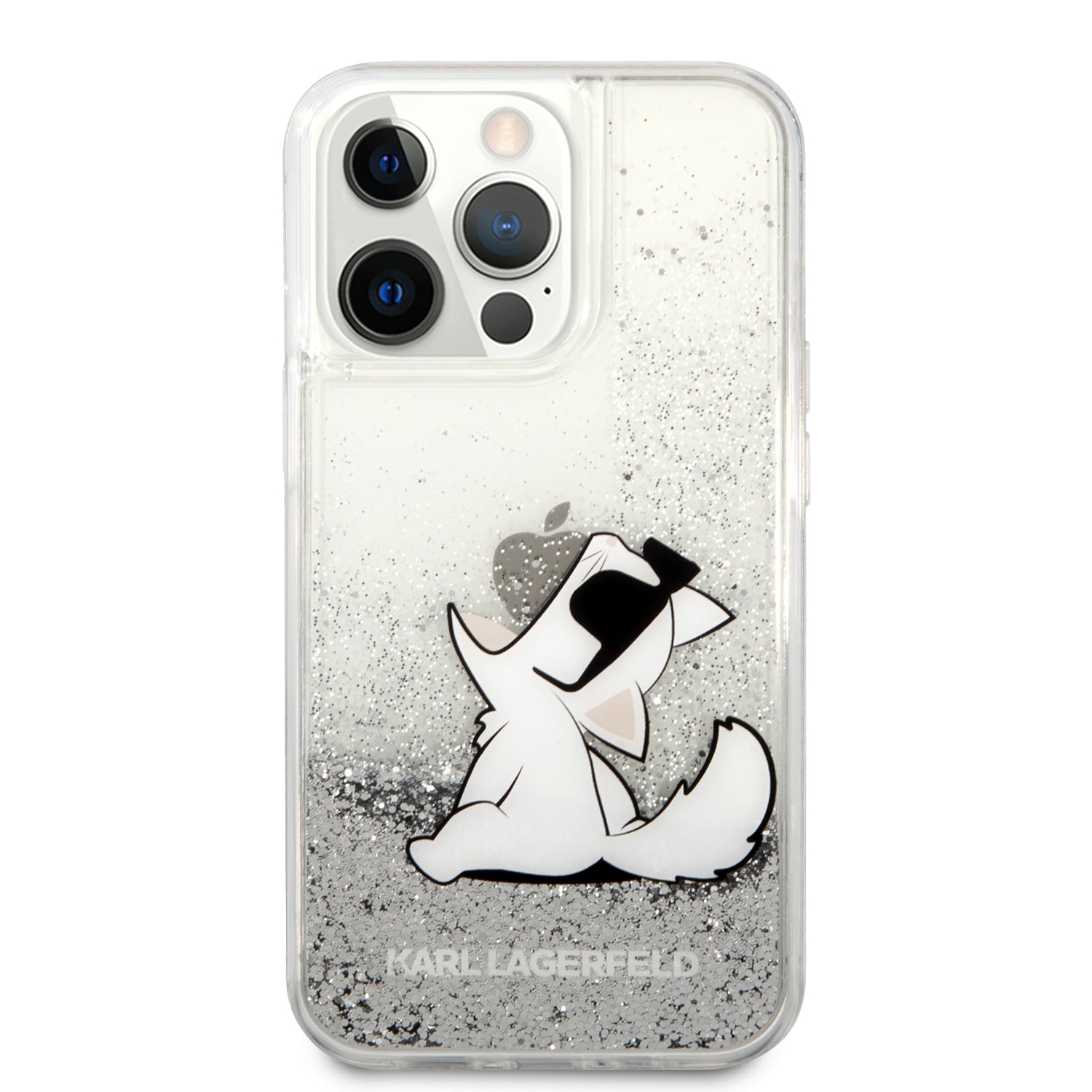Karl Lagerfeld "Choupette Fun" Hard Case Θήκη προστασίας από σιλικόνη – iPhone 13 Pro (Clear/Glitter Silver)