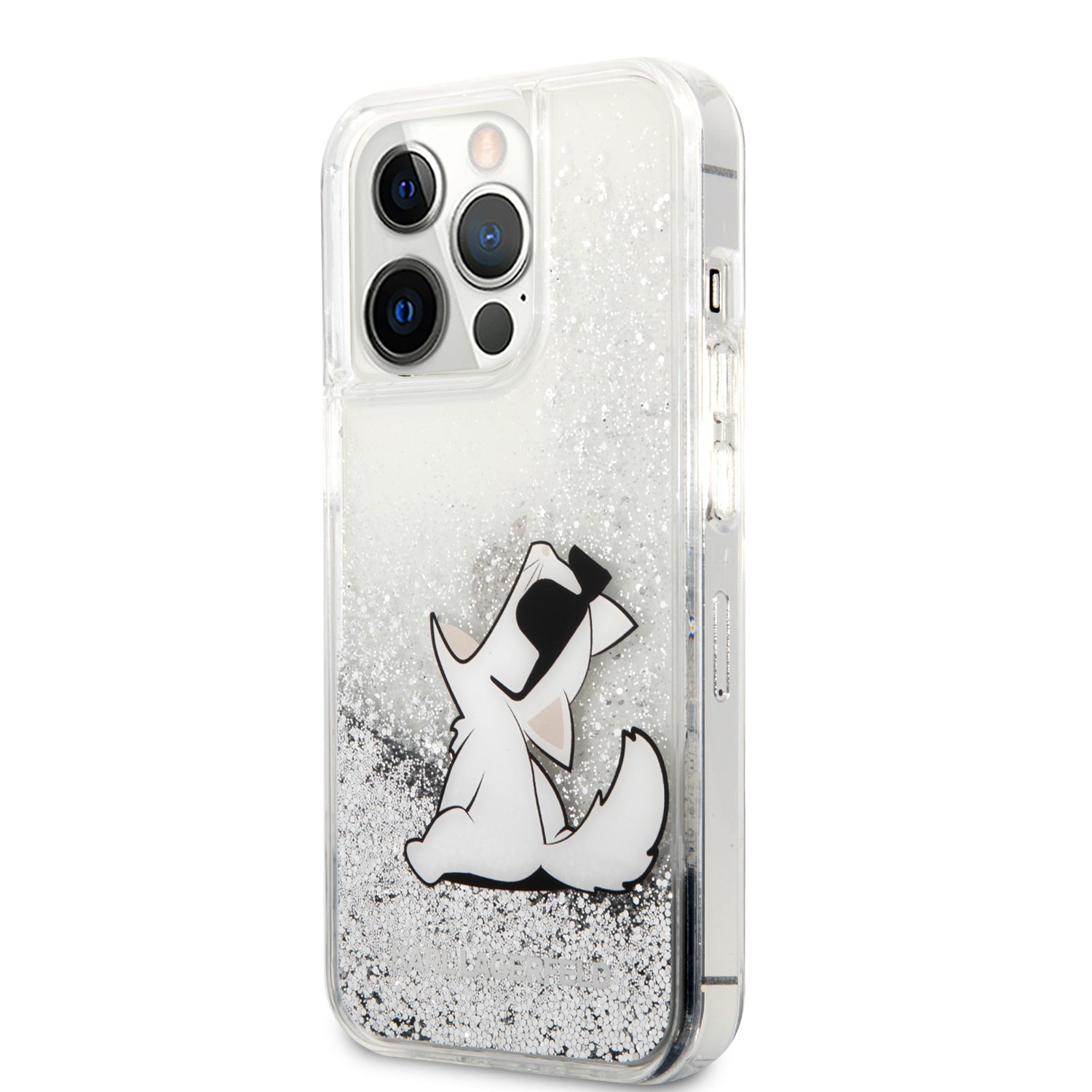 Karl Lagerfeld "Choupette Fun" Hard Case Θήκη προστασίας από σιλικόνη – iPhone 13 Pro Max (Clear/Glitter Silver)
