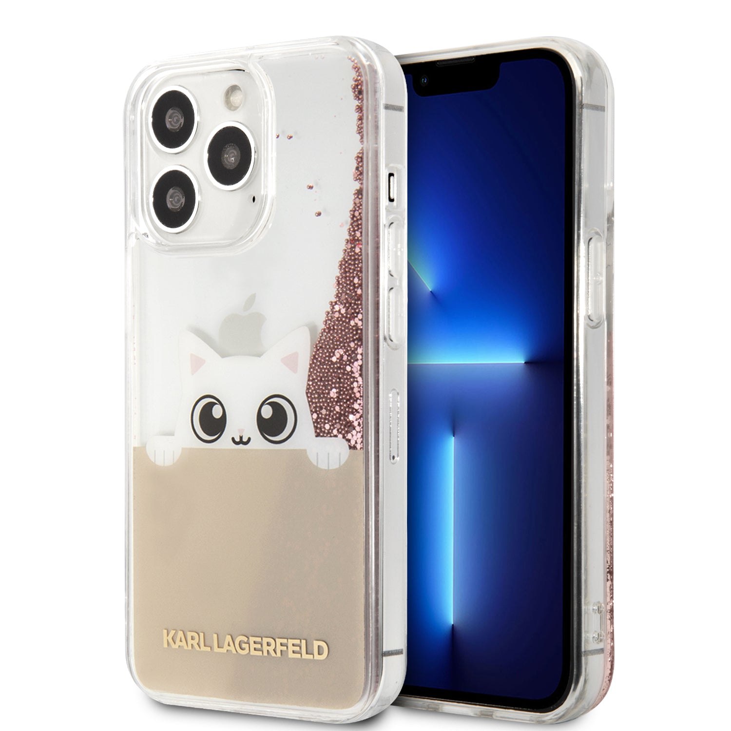 Karl Lagerfeld Liquid Glitter Case "Peek A Boo Cover" Θήκη Προστασίας – Iphone 13 Pro Max (Clear/Glitter Pink) – Θήκη για κινητό από το PhoneBazaar.gr
