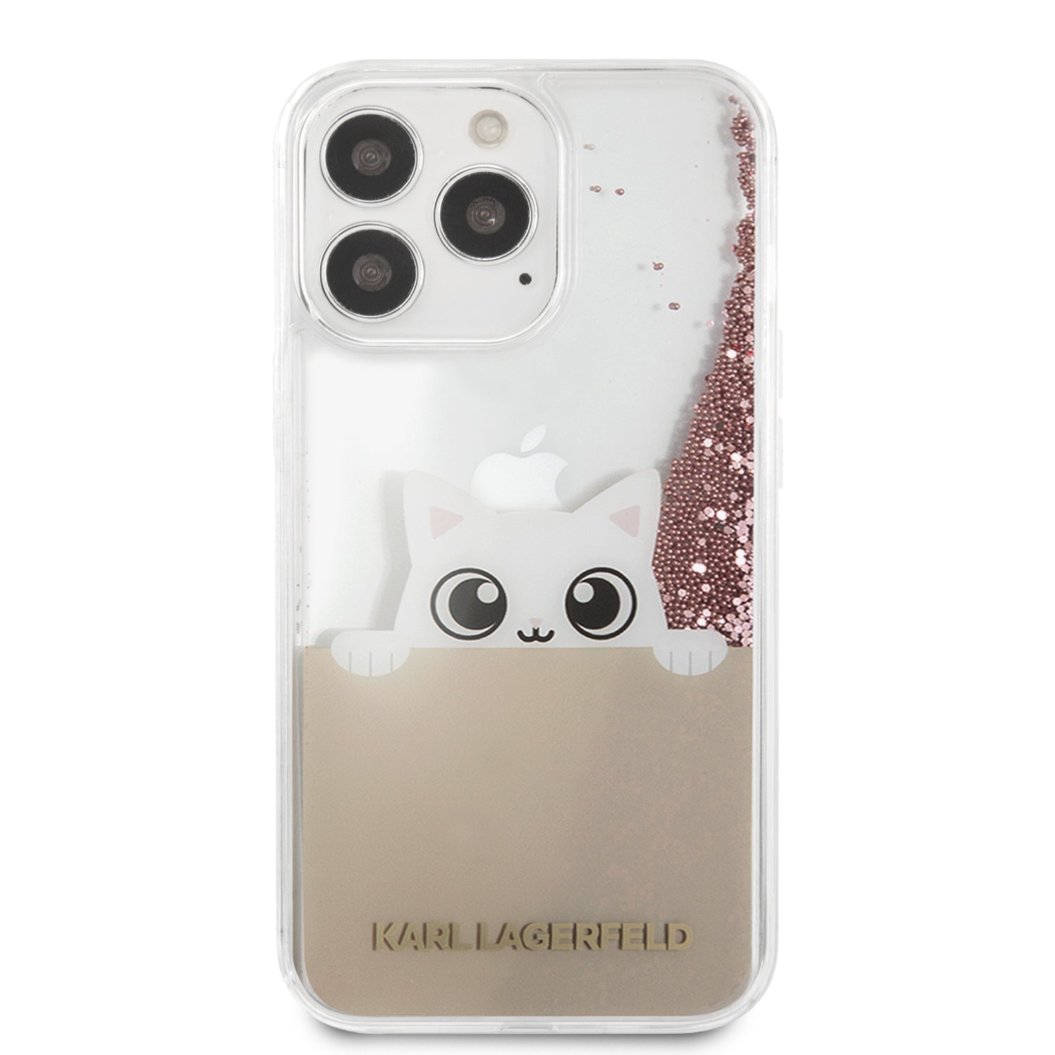 Karl Lagerfeld Liquid Glitter Case "Peek a Boo Cover" Θήκη προστασίας – iPhone 13 Pro Max (Clear/Glitter Pink)