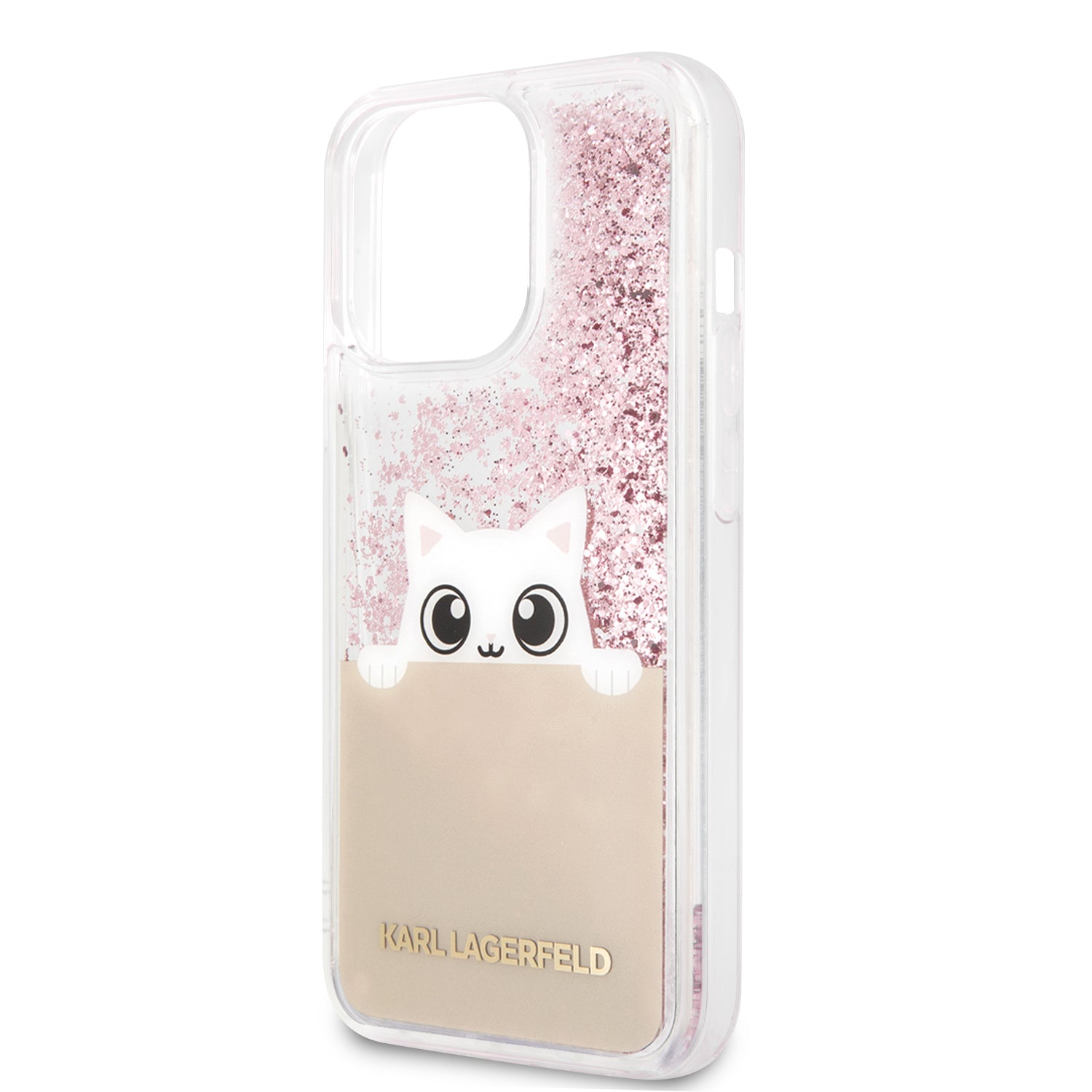 Karl Lagerfeld Liquid Glitter Case "Peek a Boo Cover" Θήκη προστασίας – iPhone 13 Pro Max (Clear/Glitter Pink)