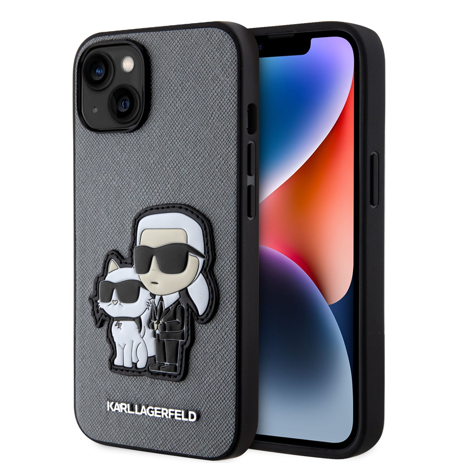 Karl Lagerfeld Ikonik Patch Saffiano Hard Case Θήκη Προστασίας Από Δερματίνη – Iphone 14 (Ασημί – Klhcp14Ssankcpg) – Θήκη για κινητό από το PhoneBazaar.gr