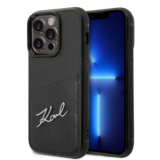 Karl Lagerfeld Signature Logo Hard Case With Card Slot Θήκη Προστασίας Με Υποδοχή Για Πιστωτικές Κάρτες – Iphone 14 Pro Max (Black) – Θήκη για κινητό από το PhoneBazaar.gr