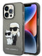 Karl Lagerfeld Ikonik Back Cover Case Karl & Choupette Διάφανη Θήκη Προστασίας Από Tpu / Pc – Iphone 14 Pro Max (Clear Glitter/Black) – Θήκη για κινητό από το PhoneBazaar.gr