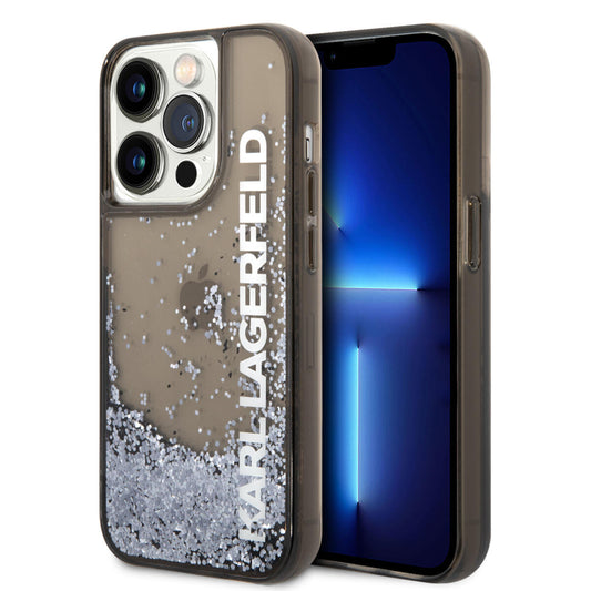 Karl Lagerfeld Liquid Glitter Translucent Case Elongated Logo Θήκη Προστασίας – Iphone 14 Pro Max (Clear Black/Glitter) – Θήκη για κινητό από το PhoneBazaar.gr