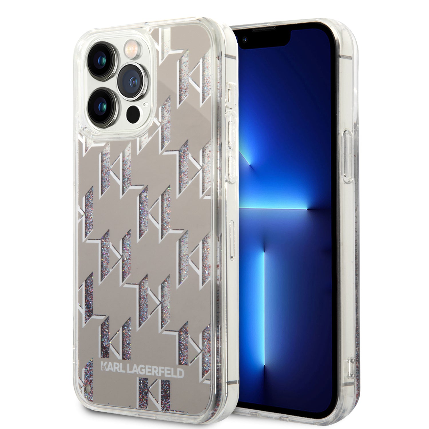 Karl Lagerfeld Monogram Liquid Glitter Case Θήκη Προστασίας Από Σιλικόνη – Iphone 14 Pro Max (Ασημί – Klhcp14Xlmnms) – Θήκη για κινητό από το PhoneBazaar.gr