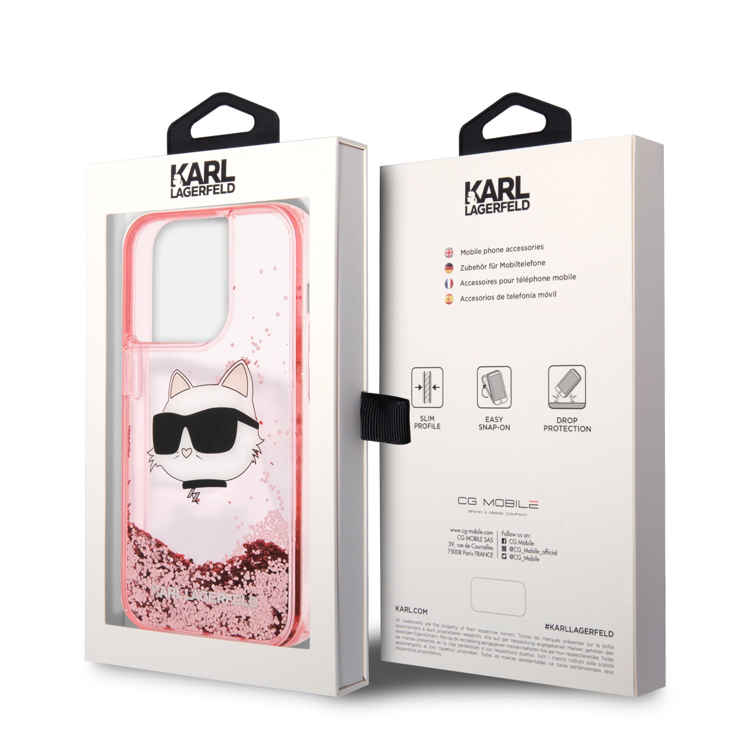 Karl Lagerfeld Choupette's Head NFT Liquid Glitter Case Θήκη προστασίας από σιλικόνη – iPhone 14 Pro Max (Ροζ – KLHCP14XLNCHCP)
