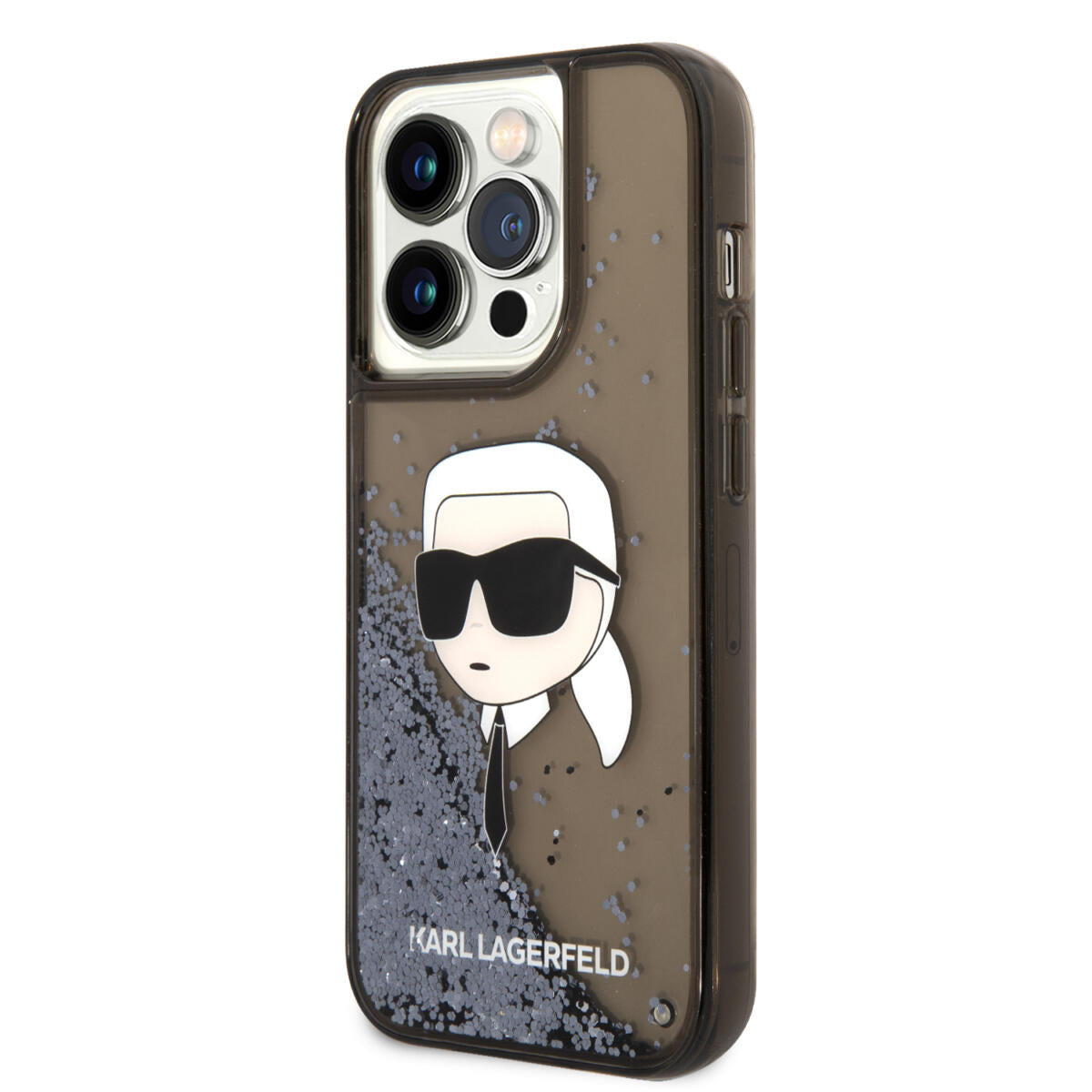 Karl Lagerfeld Ikonik Case Karl's Head Θήκη προστασίας από σκληρό πλαστικό – iPhone 14 Pro Max (Clear Black/Glitter)