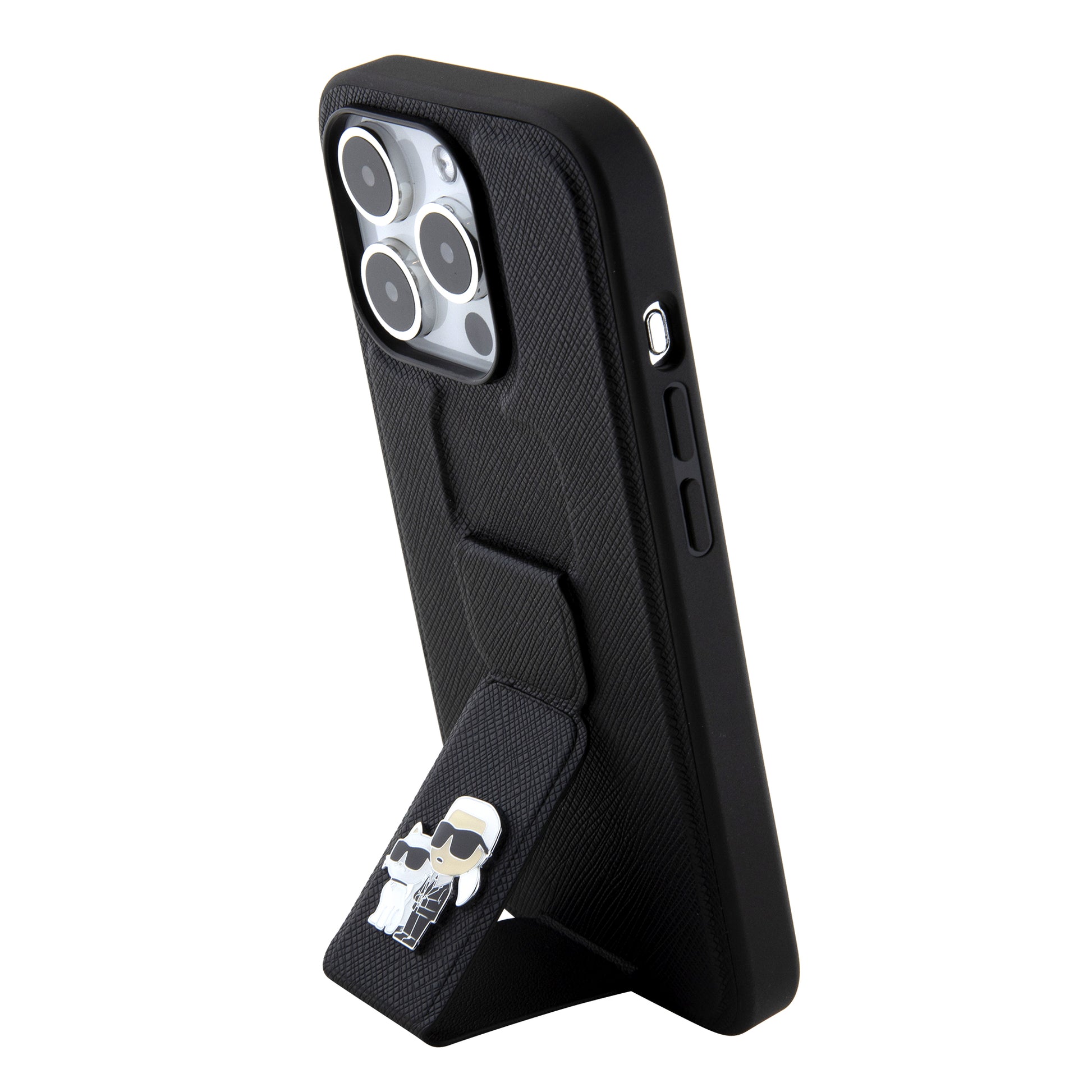 Karl Lagerfeld Karl + Choupette Metal Pin Saffiano Gripstand Case Θήκη Προστασίας Από Δερματίνη – Iphone 15 Pro (Black – Klhcp15Lgsakcpk) – Θήκη για κινητό από το PhoneBazaar.gr
