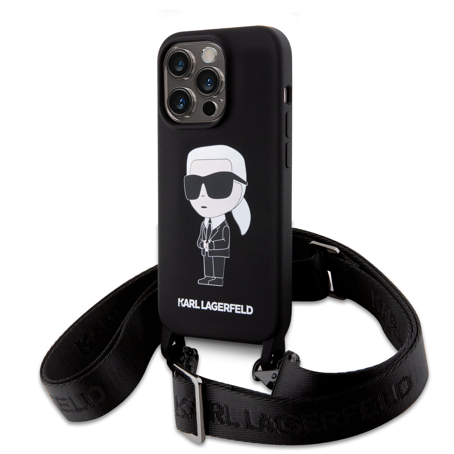 Karl Lagerfeld Crossbody Nft Cardslot Ikonik Saffiano Hard Case Karl And Choupette Θήκη Προστασίας Από Δερματίνη Με Λουράκι – Iphone 15 Pro (Μαύρο - Klhcp15Lscbsknk) – Θήκη για κινητό από το PhoneBazaar.gr