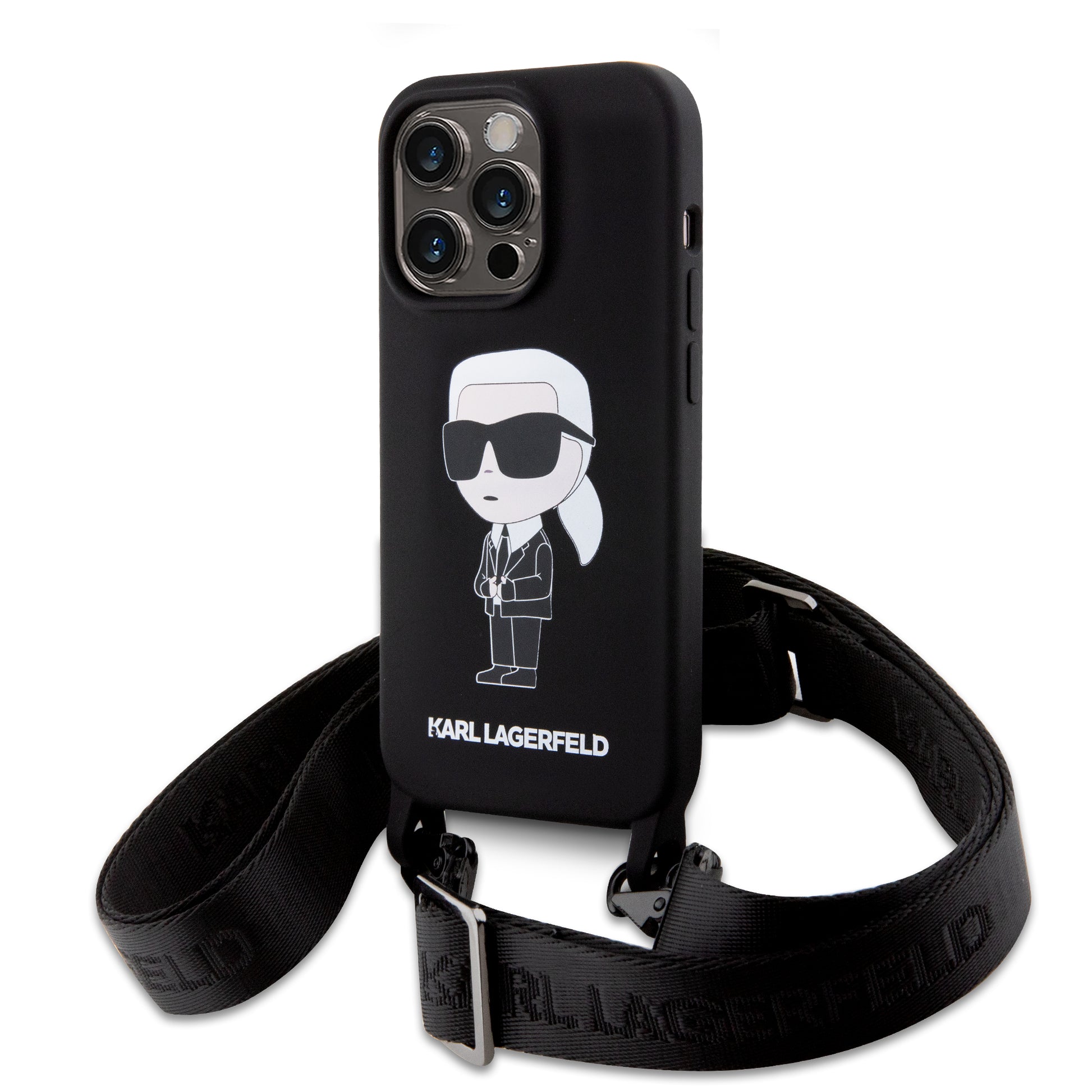 Karl Lagerfeld Crossbody Nft Cardslot Ikonik Saffiano Hard Case Karl And Choupette Θήκη Προστασίας Από Δερματίνη Με Λουράκι – Iphone 15 Pro (Μαύρο - Klhcp15Lscbsknk) – Θήκη για κινητό από το PhoneBazaar.gr