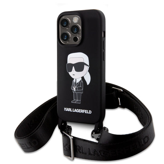 Karl Lagerfeld Crossbody Nft Cardslot Ikonik Saffiano Hard Case Karl And Choupette Θήκη Προστασίας Από Δερματίνη Με Λουράκι – Iphone 15 Pro (Μαύρο - Klhcp15Lscbsknk) – Θήκη για κινητό από το PhoneBazaar.gr