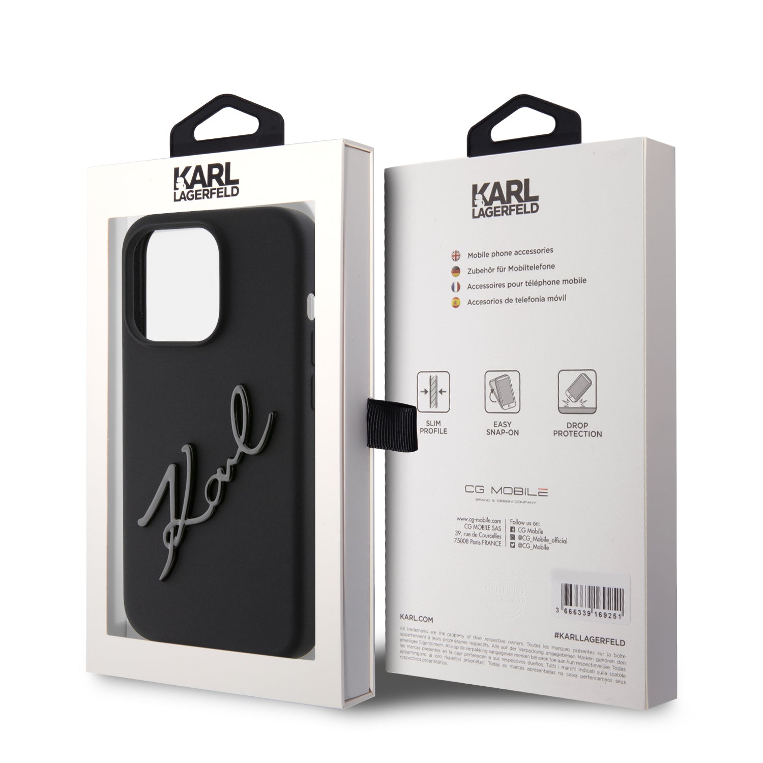 Karl Lagerfeld “Karl Script Logo” Hard Case Θήκη προστασίας από σιλικόνη – iPhone 15 Pro (Black – KLHCP15LSKSBMCK)