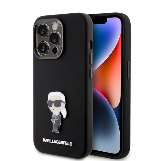 Karl Lagerfeld Ikonik Metal Pin Hard Case Θήκη Προστασίας Από Σιλικόνη – Iphone 15 Pro (Black – Klhcp15Lsmhknpk) – Θήκη για κινητό από το PhoneBazaar.gr