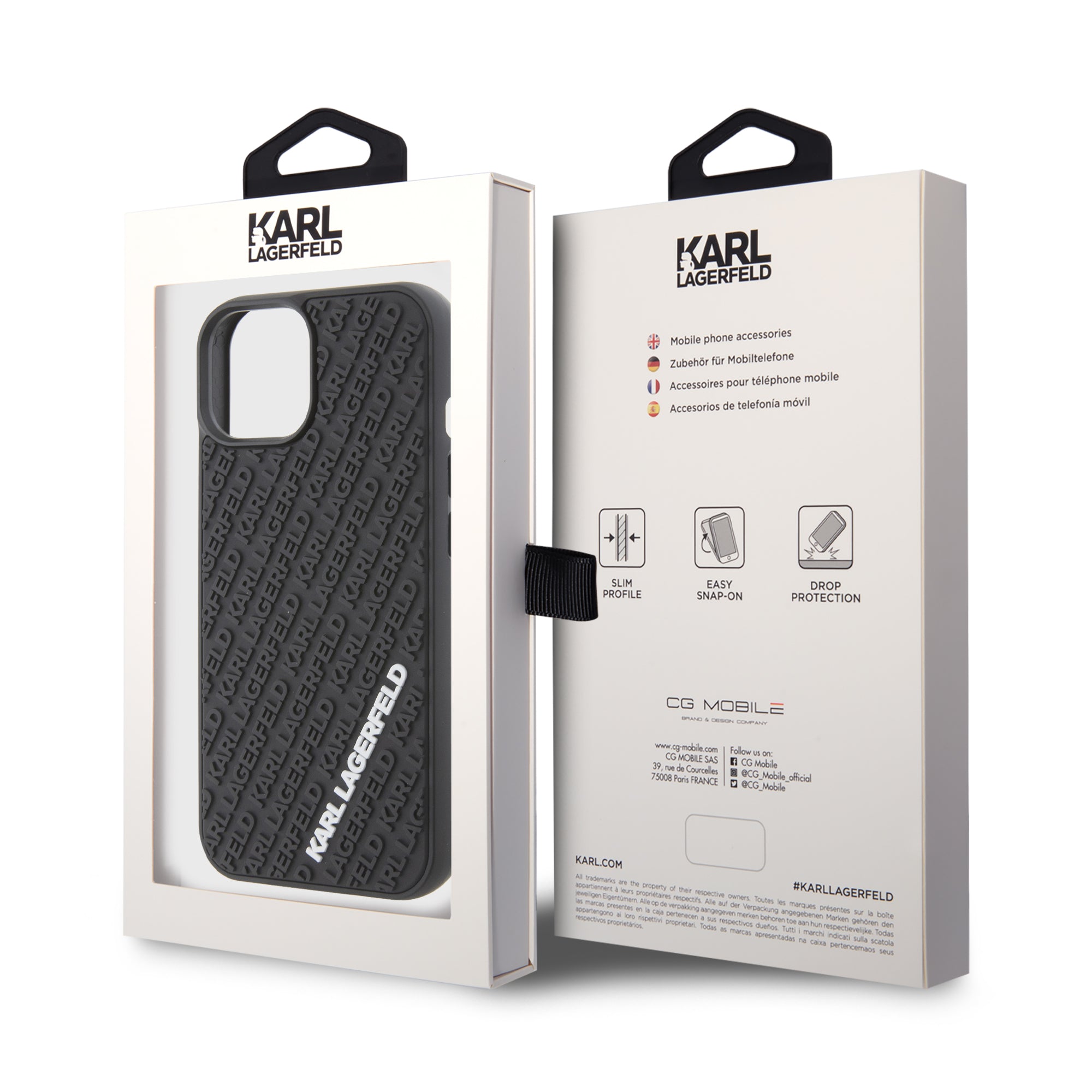 Karl Lagerfeld “Karl 3D Logo Cover” Hard Case Θήκη προστασίας από σιλικόνη – iPhone 15 (Black – KLHCP15S3DMKRLK)